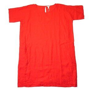NWT Eileen Fisher Organic Handkerchief Linen Boxy Shift in Geranium Dress XL